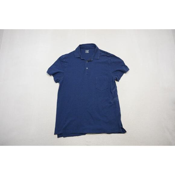 J Crew Slim Washed Polo Striped Blues Short Sleeve Casual Mens Size XL - Picture 5 of 9